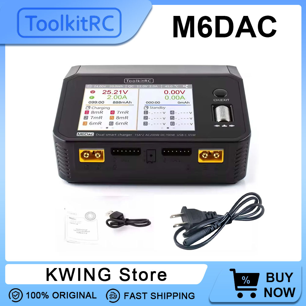 Toolkitrc M6Dac Smart Charger - ToolkitRC M6DAC Podwójna Inteligentna Ładowarka AC