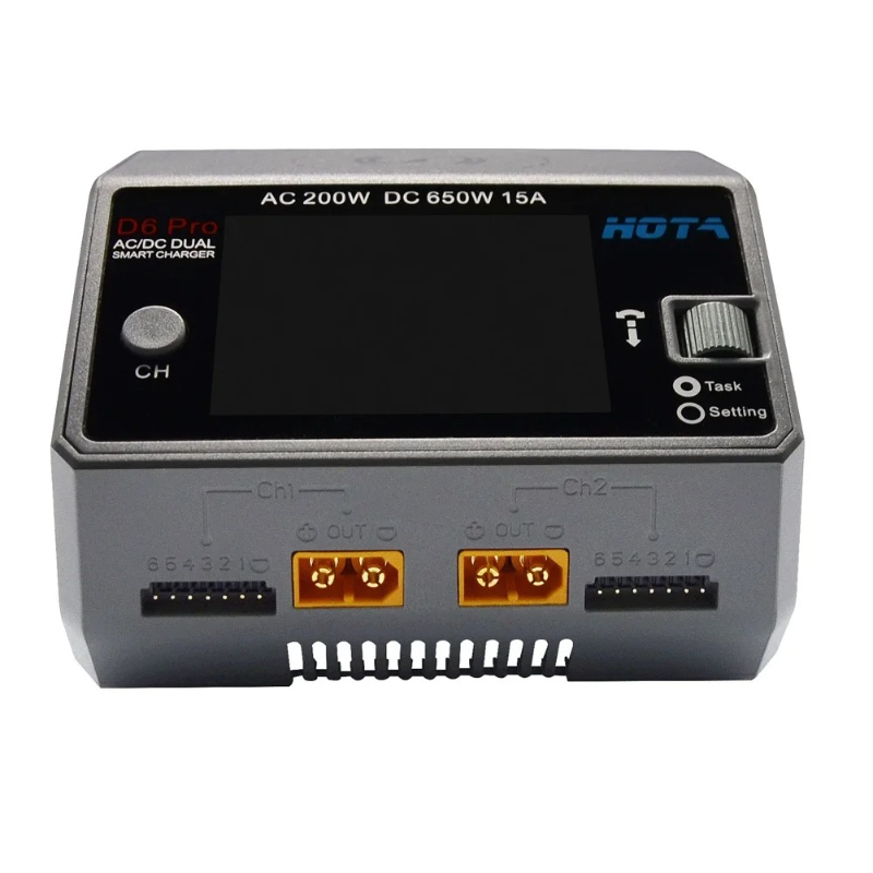 D6 Pro Czarny AC 200W DC 2x325 – Hota D6 Pro Dual Lipo Charger recenzja i cena