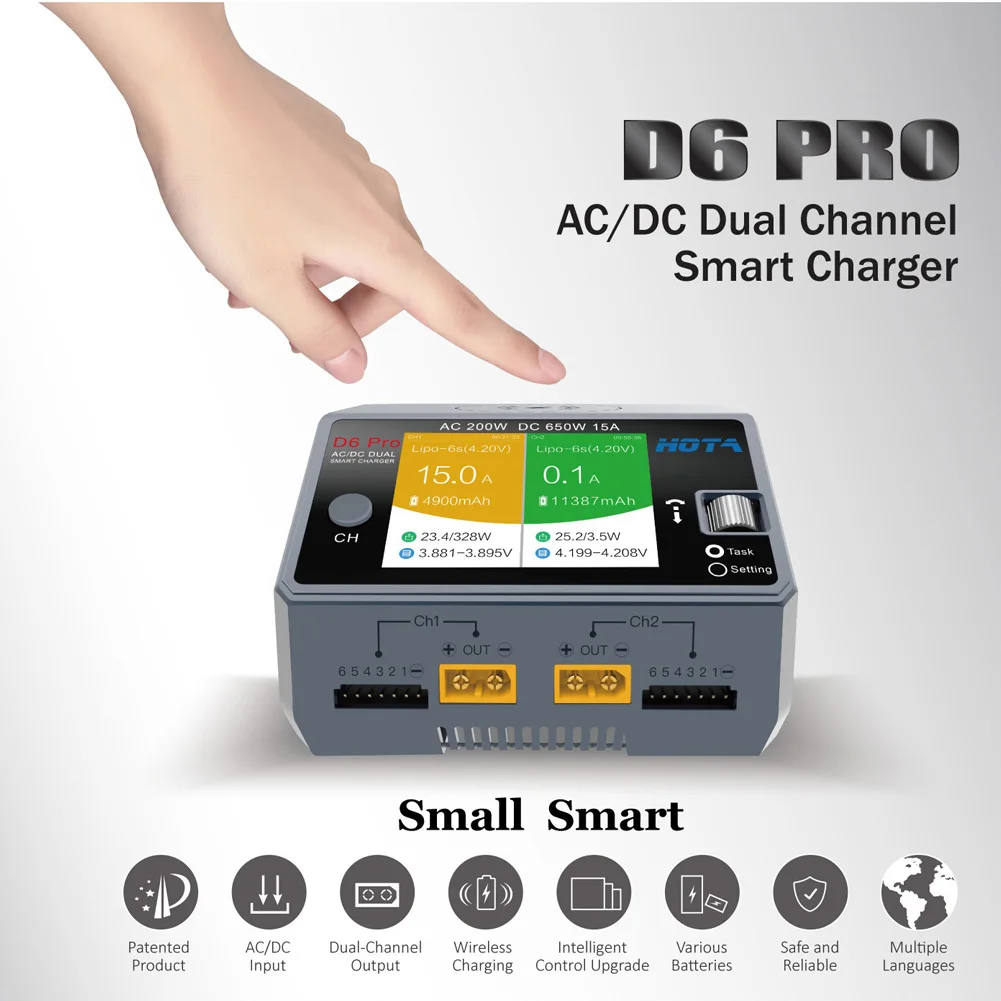 HOTA D6 Pro AC 200W DC 2x325W  – Hota D6 Pro Dual Lipo Charger recenzja i cena